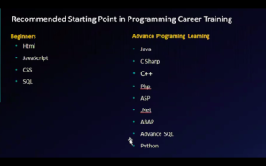Recommended Starting Point in IT Programming Career Training