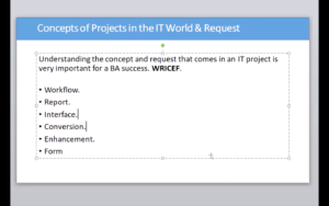 Concepts of Projects in the IT World & Request - Example